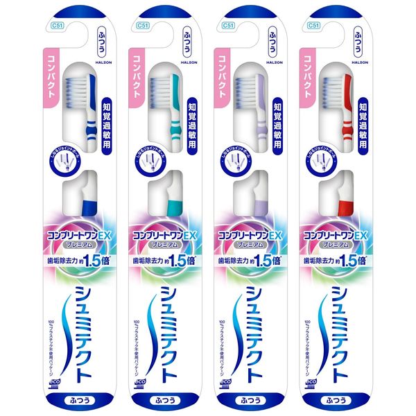 Shumitect Complete One EX Premium Toothbrush, Hypersensitivity Care, Compact (Normal) x 4