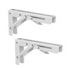 Highdecora Folding Shelf Bracket, 2 Pcs Heavy Duty Foldable Shelf Bracket Metal Wall Mounted Foldable Triangle Support Bracket for Table DIY Work Bench (White, 16 inch)