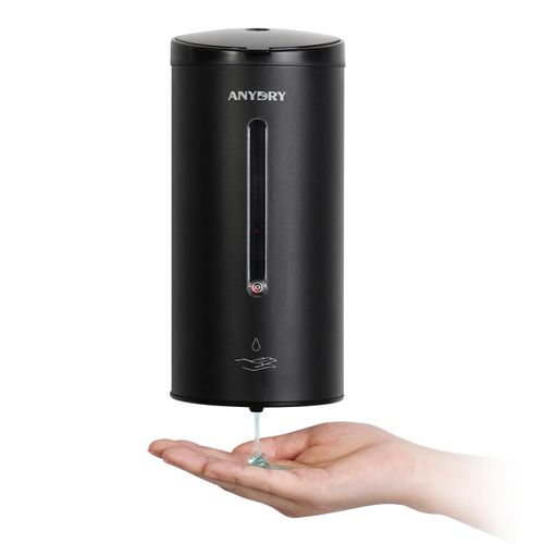 anydry 25oz Automatic Liquid Soap Dispenser Wall-Mounted, Matte Black with Anti-Spot Coating, Commercial Grade, Model 1205E