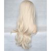 BLUPLE Platinum Blonde 60# Synthetic 13x4x1 T-Lace Front Wig Long Natural Wavy Heat Resistant Synthetic Hair Replacement Full Wigs Middle Part for Women 22 Inch