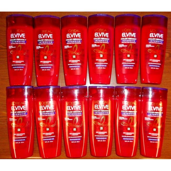 LOT OF 12 LOREAL ELVIVE COLOR VIBRANCY INTENSIVE PROTECTING SHAMPOO 12.6oz EACH