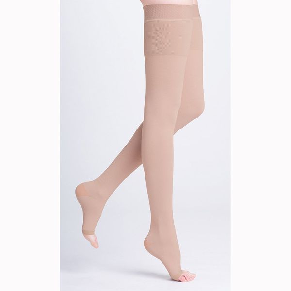 Sigvaris - 500 Natural Rubber Thigh-High with Waist Attachment Open-Toe 30-40mmHg