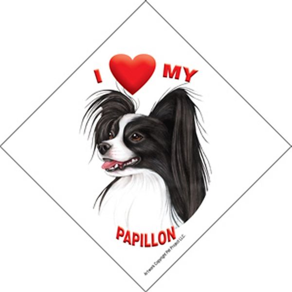 I (Heart) My Papillon Window Sticker