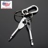 Screwdriver Keychain Set EDC Pocket Tool Hex Nut Wrench Key Ring Carabiner Clip