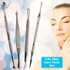 4 PC Set Blackhead Whitehead Remover Tool Kit Comedone Extractor Zit Acne Pimple