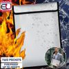 2000℉ Fireproof Document Bag Waterproof Money Safe Organizer Pouch with Zipper
