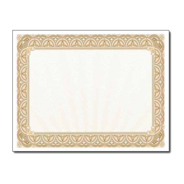 Gold Border Blank Certificate Paper - 100 Pack - 8.5" x 11" Certificates for Printer Awards