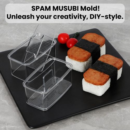UERIAJIL Musubi Mold Kit Musubi Maker Press 2 Pack with Luncheon Meat Slicer and Rice Paddle - Create Authentic Hawaiian Musubi at Home Non-Stick, The Musubi Mold is Used in Hawaii Restaurants