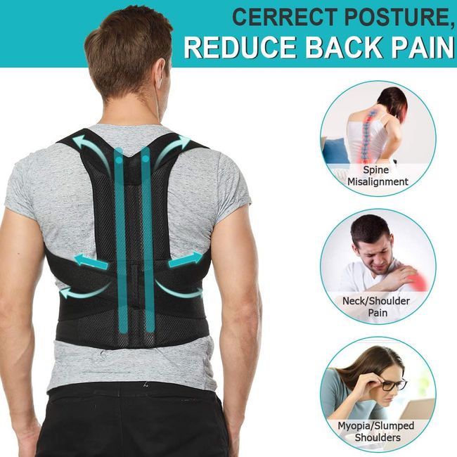 Back Brace Posture Corrector for Women and Men, Braces Upper Lower Pain  Relief, Adjustable Fully Support Improve Lumbar Support(L, 35.5-41.5  Waist)