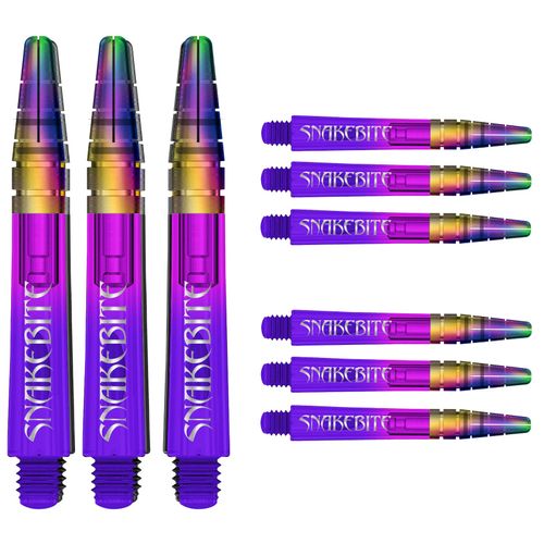 RED DRAGON Peter Wright Snakebite Nitrotech Short Purple Ionic Dart Stems - 2 sets per pack (6 stems in total)