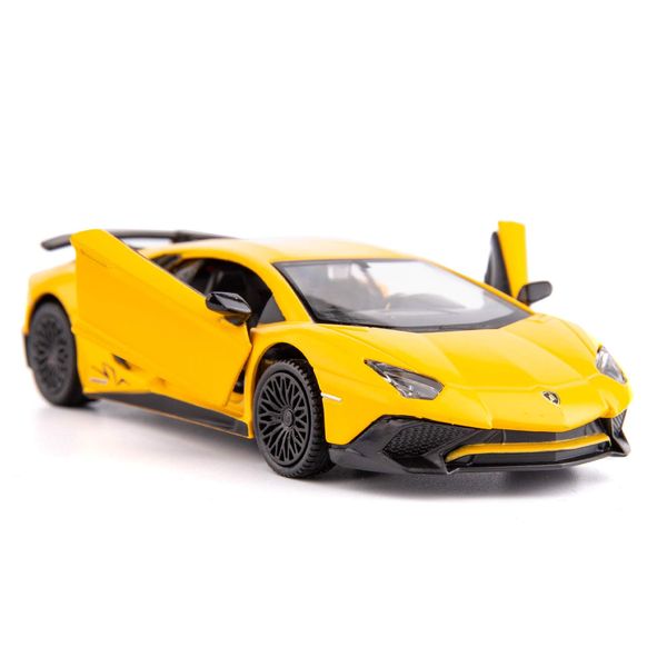 TGRCM-CZ 1/36 Scale Aventador LP700-4 Casting Car Model, Zinc Alloy Toy Car for kids, Pull Back Vehicles Toy Car for Toddlers Kids Boys Girls Gift (Yellow)