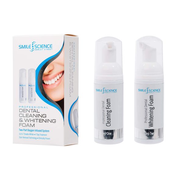 Smile Science Harley Street - Professional Cleaning and Whitening Dual Foam - for Sensitive Teeth - Stain Remover for Teeth - 100% Enamel Safe - Rapid Whitening Results - Vegan - Clinically Proven