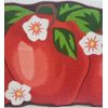 PRINTED RUG (nonskid Polyester Pile) (20" x 32") 3 RED APPLES & FLOWERS, Daniel