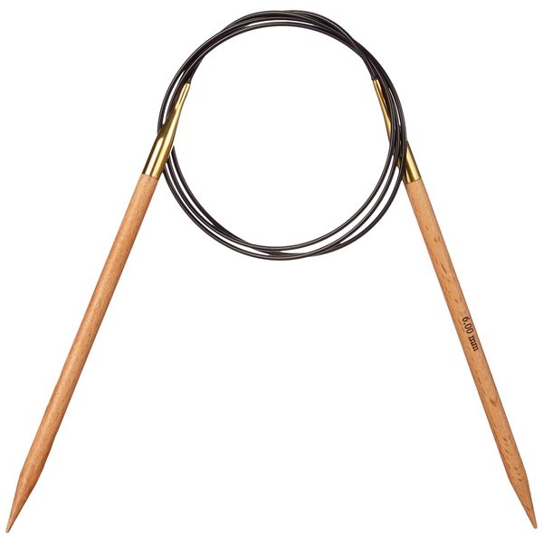 KnitPro KP35342 100 cm x 6 mm Basix Fixed Circular Needles, Birch