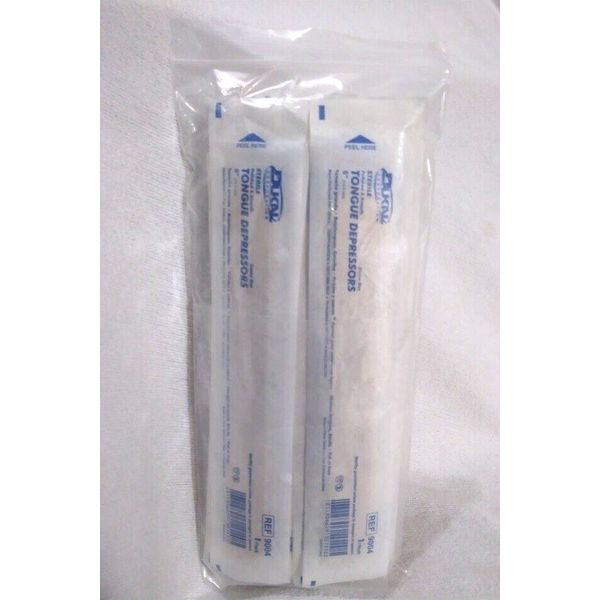 Health Smooth Wooden 6" Sterile Tongue Depressors Individually Wrapped Lot of 25