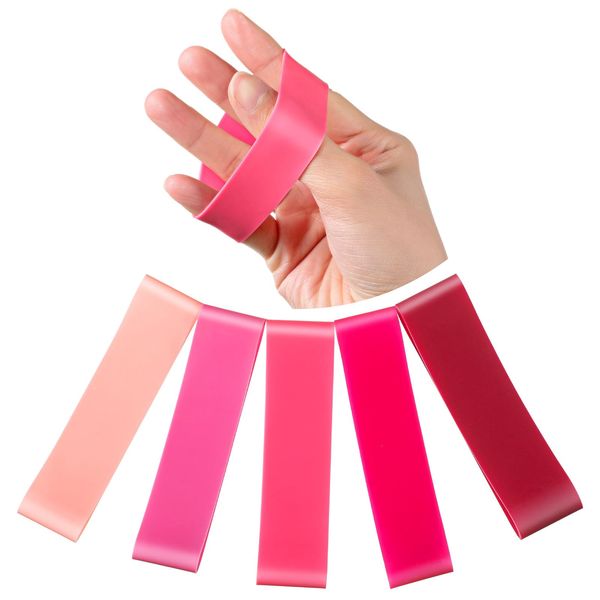 Blueweenly 5 Pcs Hand Band Hand Resistance Bands Finger Resistance Bands for Extensor Training, Forearm, Hand and Finger Exercises Strength, Hand Health, 5 Colors