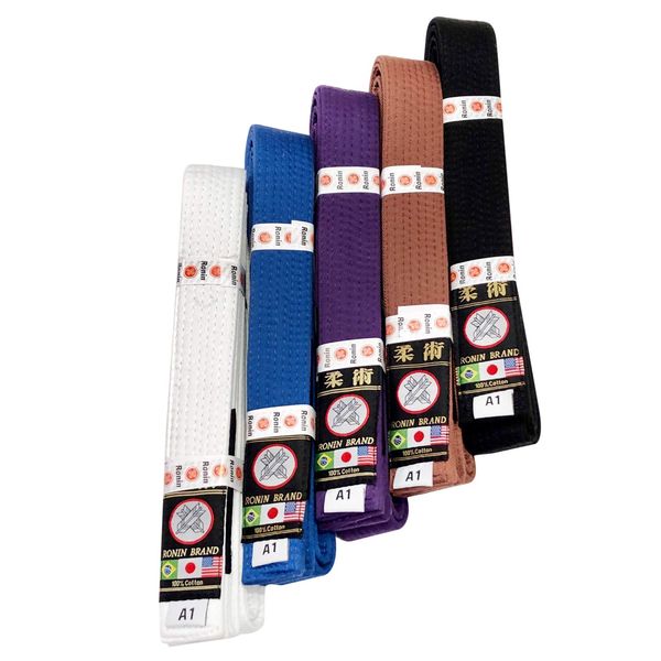 Ronin Brand BJJ Belt for Brazilian Jiu Jitsu Martial Arts Training (White, A2)