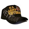 Army Black Baseball Cap US Veteran V American Flag USA Hat United States (Army Veteran Cap Black Side Shadow)