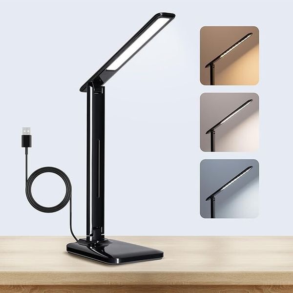 2 PCS 11W Dimmable LED Desk Lamp Touch Control Auto Shutoff 3 color Brightness