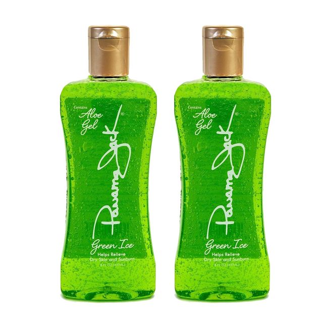 Panama Jack Green Ice Gel - Aloe Vera After Sun Formula Contains No Alcohol, Helps Preserve Tan, Relieves & Moisturizes Dry Skin & Sunburn, 8 FL OZ