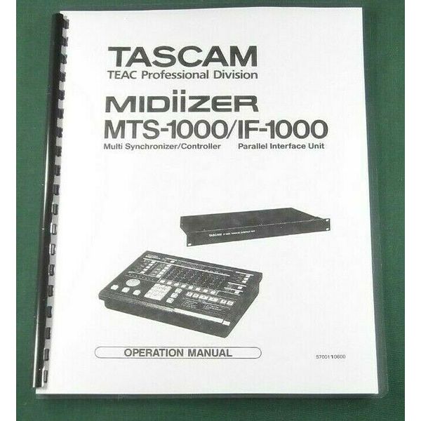 Tascam MTS-1000 Midiizer Owner's Manual: Comb Bound & Protective Covers!
