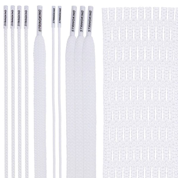 StringKing Type 3X Semi-Hard Lacrosse Mesh Kit with Mesh and Strings (White)