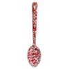 Enamelware Spoon, 12 inch, Red/White Splatter (Single)
