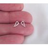 Sterling Silver 8mm angel wings post stud earrings.