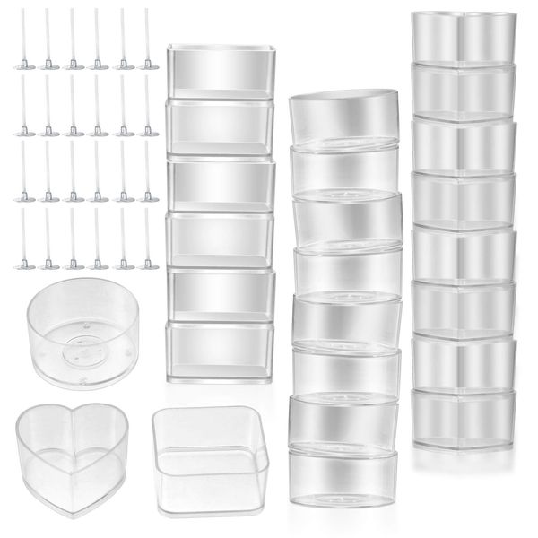 30 Pcs Tea Light Candle Holders, 100 Pcs Candle Wicks, Tealight Cups Candle Holder, Wax Melt Tins Jars Mould Holders, Candle Making Kit for Diy, Making Candles