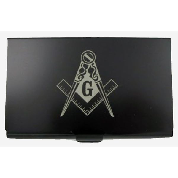 Gifts Infinity Masonic/Mason Anodized Business Card CASE - Slimline