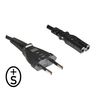 DINIC Netzkabel/Stromkabel 2pol Typ C Schweiz auf C7, SEV, 1,80m