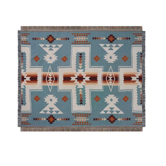 Peel Forest El Paso Blanket, Multi-Cover Mexican Rug, Native Pattern, Ortega Pattern, Camping Plug, Saddle Blanket, Sleeping in Car, Outdoor, Van Life, 51.2 x 63.0 in (130 x 160 cm)