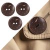 Tomotato 50pcs Wooden Buttons, 25mm Coconut Shell Texture, Round, Brown