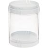 Deflecto Single Compartment Stacking Storage with 2 Lids-White/Clear, Other, Multicoloured, 7.44x7.62x10.16 cm