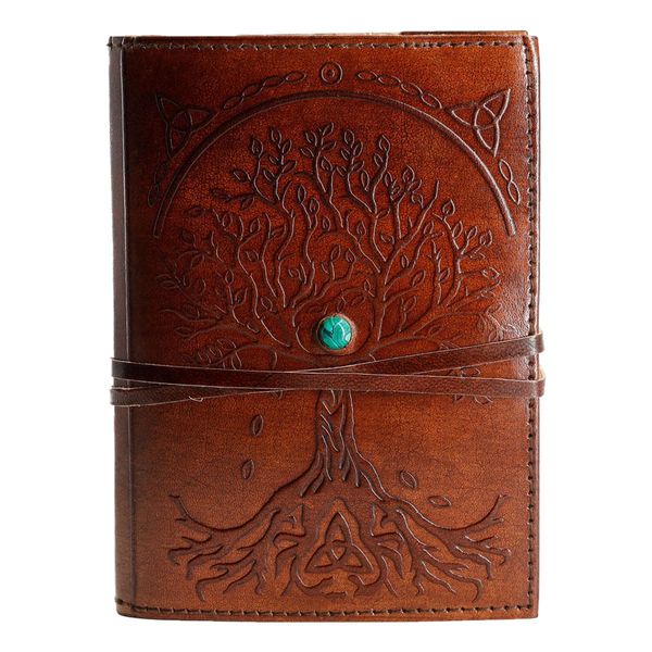 Leather Journal in Brown 8x6 Refillable Lined Paper Tree of Life Handmade writing Notebook Diary Leather Bound Daily Notepad for women and men Writing pad for Artist Sketch by KPL