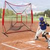 Baseball Practice Net Thrower Strike Zone W/ Portable Baseball Ball Caddy EZ Set