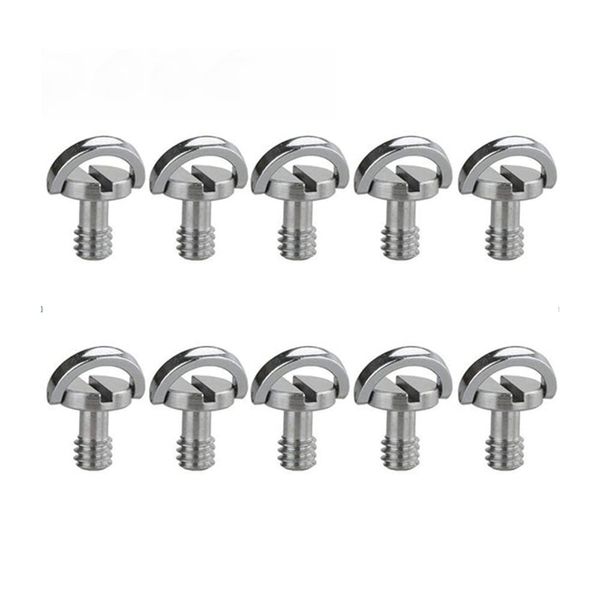 Namvo 10 PCS 1/4 inch threaded screw camera quick release screw Tripod Thread Fastening Screw with D Ring Set