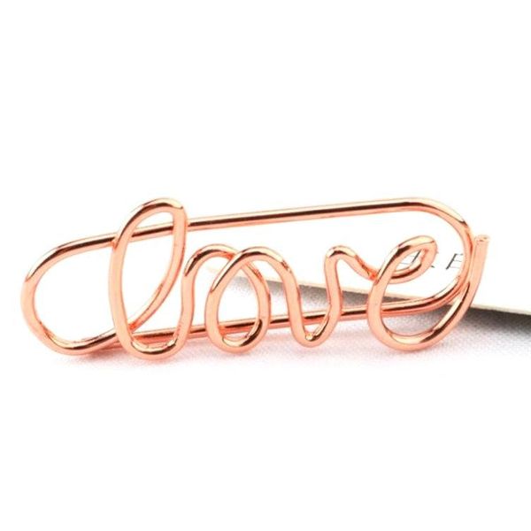 Rose Gold LOVE Paper Clips Set of 10