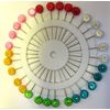 Plastic Headed Extra Long Pins - Assorted Colours - Daisy