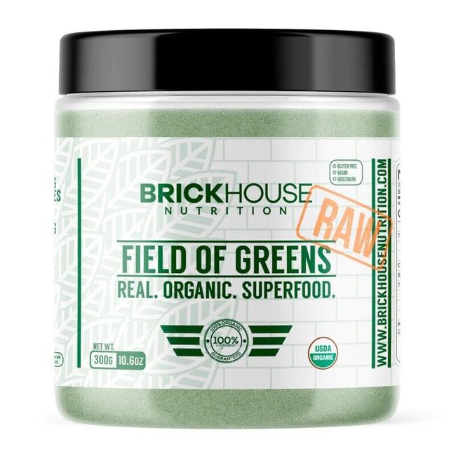 FIELD OF GREENS RAW - BrickHouse Nutrition 10.6 oz New/Sealed ~SUPERFOOD~ORGANIC