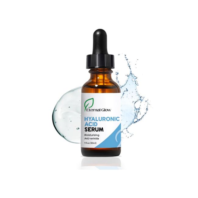 Eternal Glow Hyaluronic Acid Serum with Nourishing Botanicals – Intense Hydration for Plump, Radiant Skin – Best Face Serum for Anti Aging Skincare + Skin Barrier Support