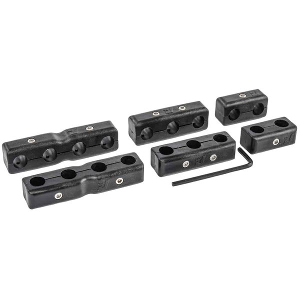 Spark Plug Wire Separators | Black | Fits 8mm - 8.5mm Wires | Includes (2) 2-Wire Separators, (2) 3-Wire Separators, (2) 4-Wire Separators, Stainless Hardware, & Hex Key
