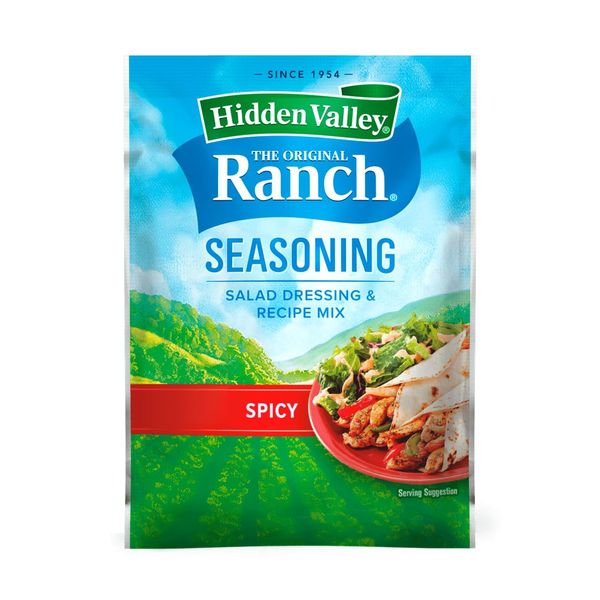 Hidden Valley Spicy Ranch Salad Dressing & Seasoning Mix, Gluten Free -1 Packet (Package May Vary)