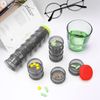 2 Pack 7 Day Pill Organizer Case Stackable Weekly Supplements Vitamins Pills Holder Dispenser Large Translucent Black with Extra Lid