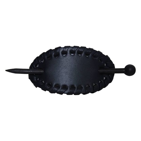 Gravity Threads Oval Hair Pin with Edge Weaving - Navy