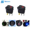 Senvenelec 8pcs 3 Needle Toggle Switch DC 12V 20A Car Circuit Switch with LED Light Toggle Switch 4 Colours