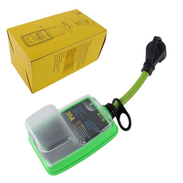 GXYWADY 30 Amp 5000J RV Surge Protector Green