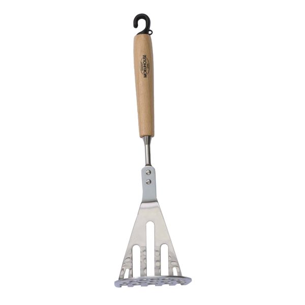 Suncraft BM-208 Potato Masher, Made in Japan, Natural Wooden Pattern, Mokuhouse, Brown, 11.6 inches (29.5 cm)