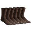 Dickies Men's Dri-tech Moisture Control Crew Socks Multipack, Essential Worker Brown (6 Pairs), Large