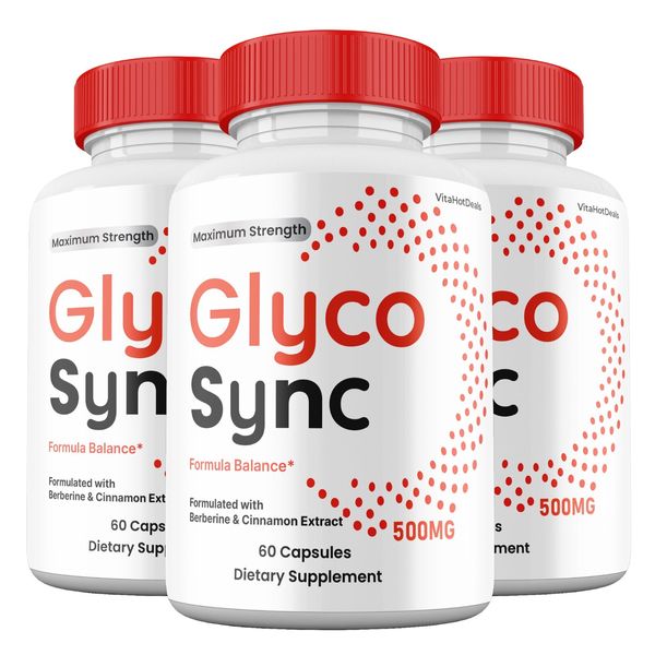 Glyco Sync Capsules, Max Strength, GlycoSync Blood Support Supplement (3 pack)